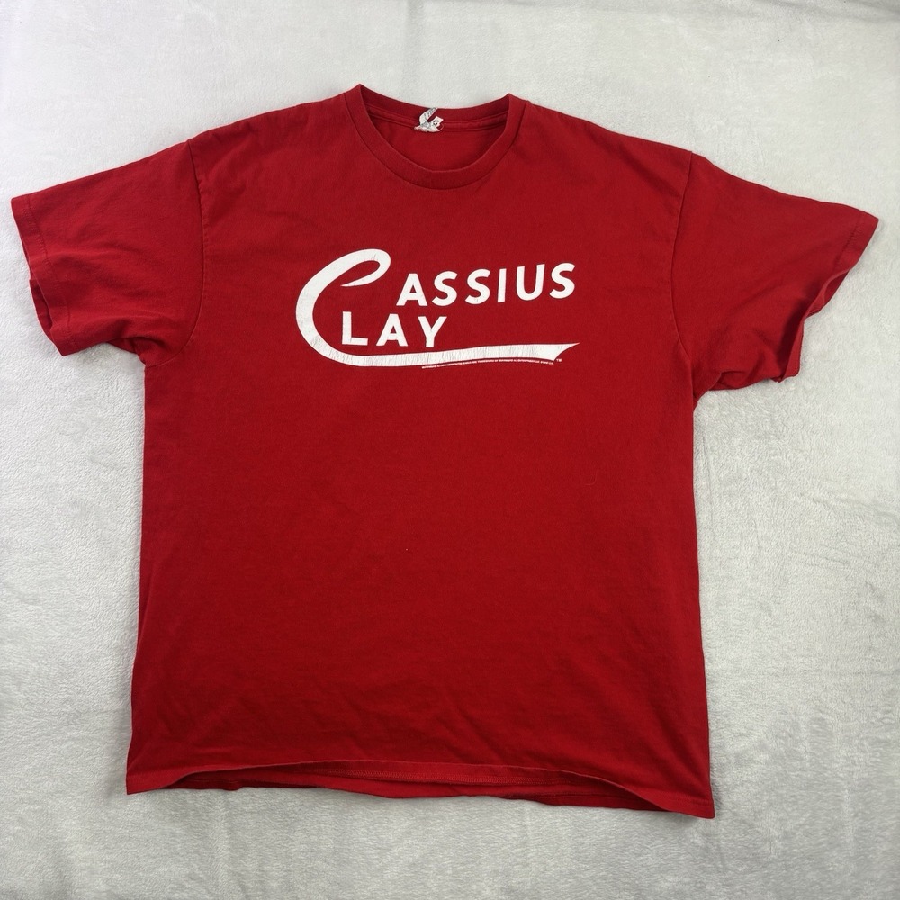 Y2K Cassius Clay Muhammad Ali Red Short Sleeve Graphic Shirt Men's XL